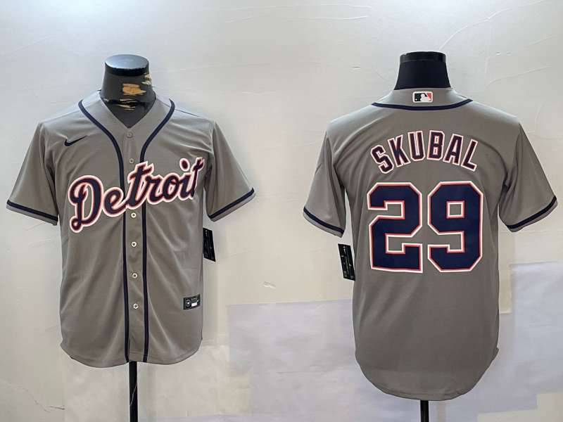 Men's Detroit Tigers Tarik Skubal #29 Gray Jersey